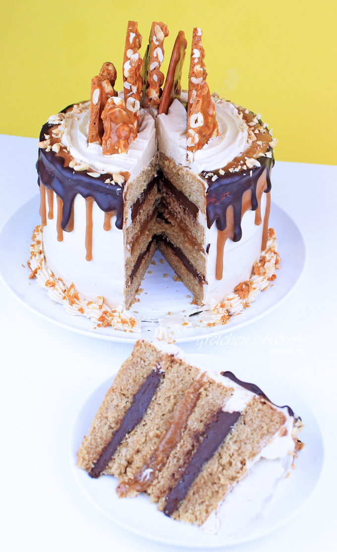 Peanut Butter Fudge Brittle Cake