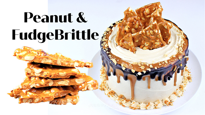 Peanut Butter Fudge Brittle Cake