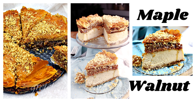 Baklava Cheesecake ~ Maple Walnut ~ Vegan