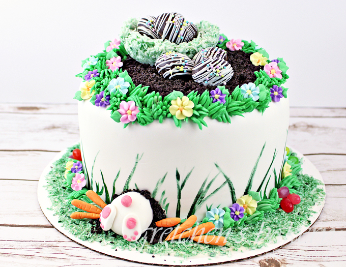 Easter Chocolate Bunny Bum Cake - Maison Cupcake