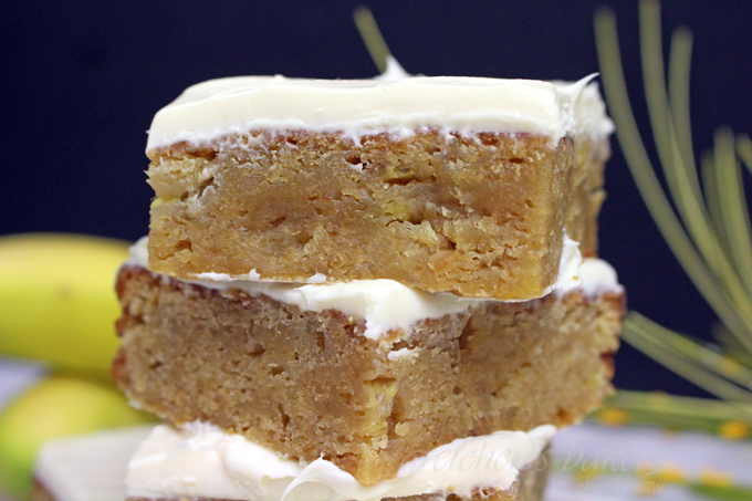 Butterscotch Banana Blondies ~ Vegan