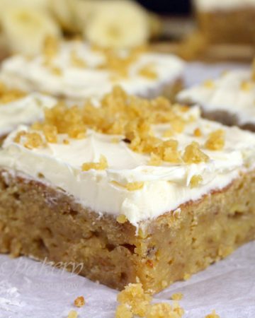Butterscotch Banana Blondies ~ Vegan