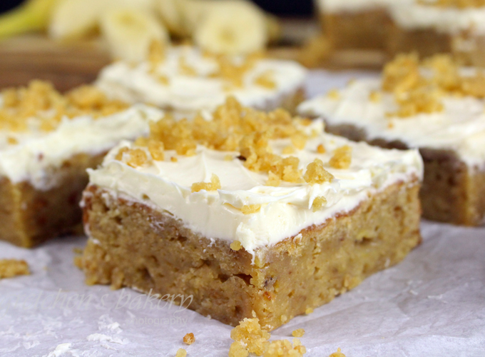 Butterscotch Banana Blondies ~ Vegan