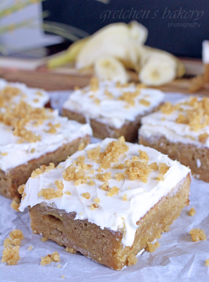 Butterscotch Banana Blondies ~ Vegan