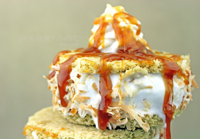 Coconut Caramel Ice Cream Sandwic