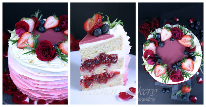 Strawberry Vanilla Ruffle Cake