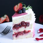Strawberry Vanilla Ruffle Cake