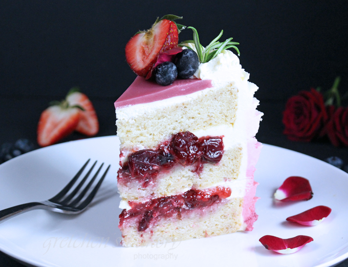 Strawberry Vanilla Ruffle Cake