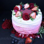 Strawberry Vanilla Ruffle Cake