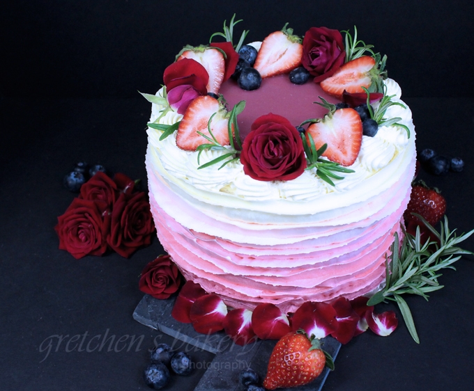 Strawberry Ruffle Cake