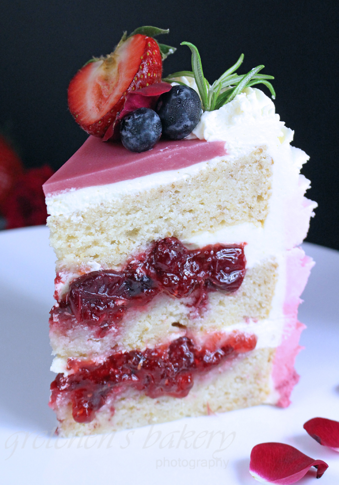 Strawberry Vanilla Ruffle Cake