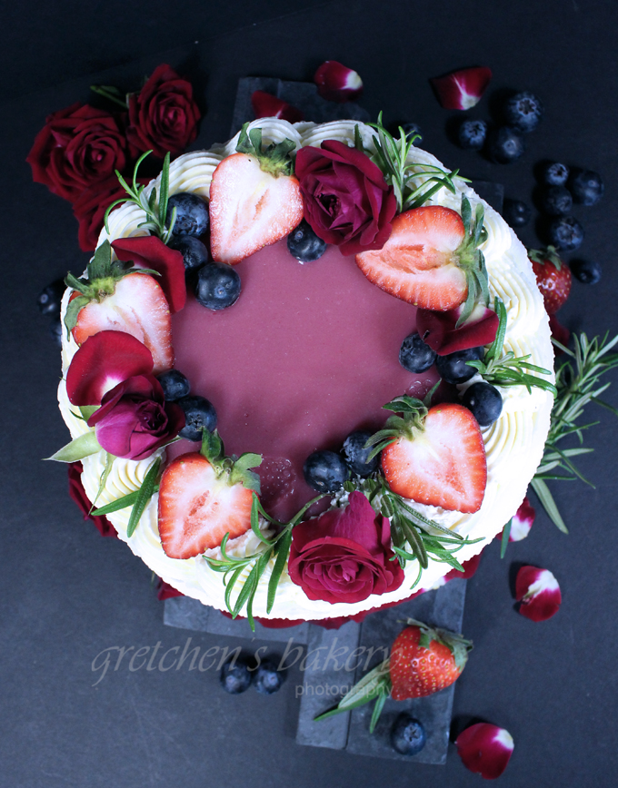 Strawberry Vanilla Ruffle Cake