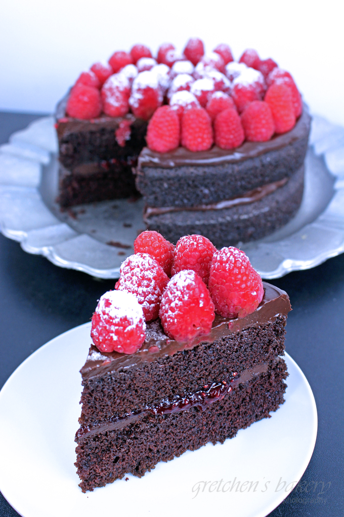 Chocolate Raspberry Truffle Cake