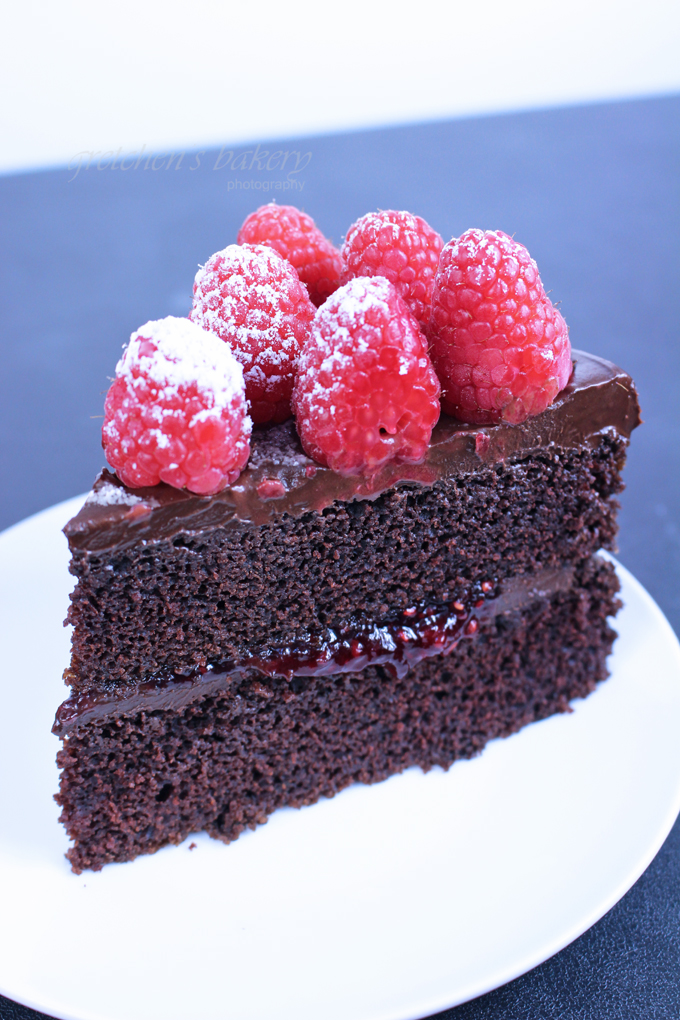 Chocolate Raspberry Truffle Cake