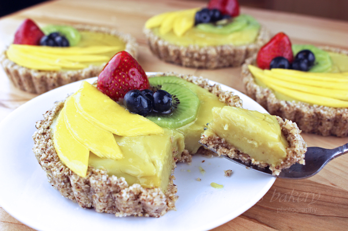 No Bake Vegan Fruit and Custard Tart