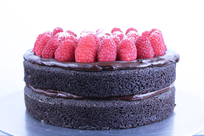 Chocolate Raspberry Truffle Cake