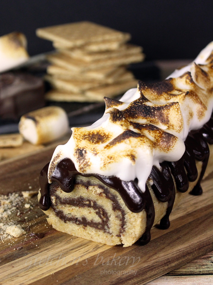 S'Mores Cake Roll ~ Vegan