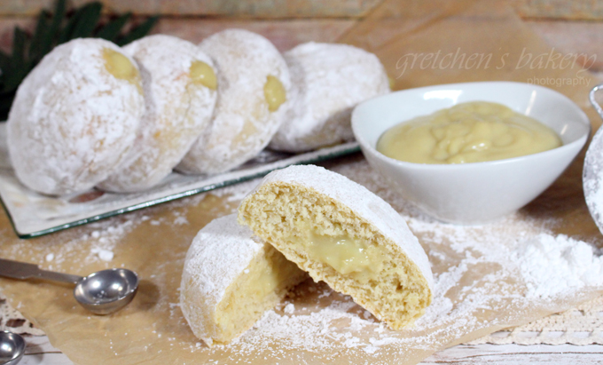 Cream Filled Powdered Donuts