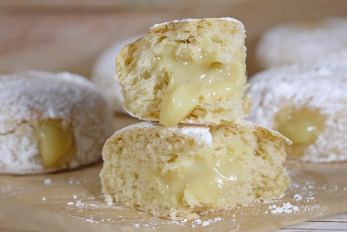 Cream Filled Powdered Donuts