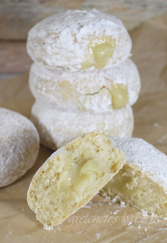 Cream Filled Powdered Donuts