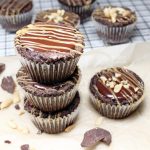 Vegan Brownie Cupcakes with Peanut Butter Fudge