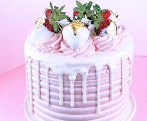 White Chocolate Strawberry Cake