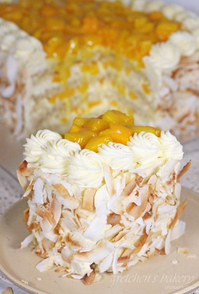 Coconut Mango Cream Cake