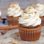 Apple Pie Stuffed Pumpkin Cupcakes