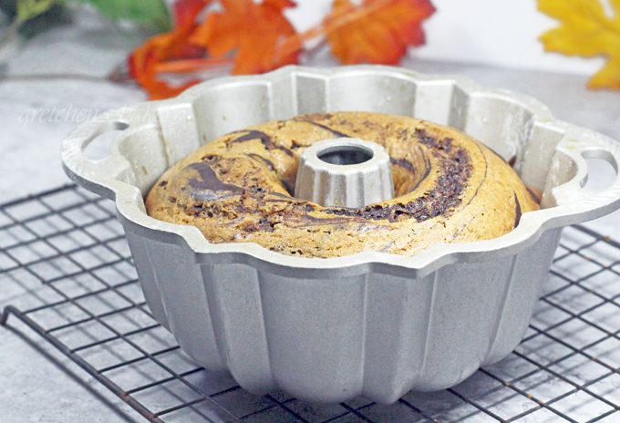 Chocolate Pumpkin Marble Cake