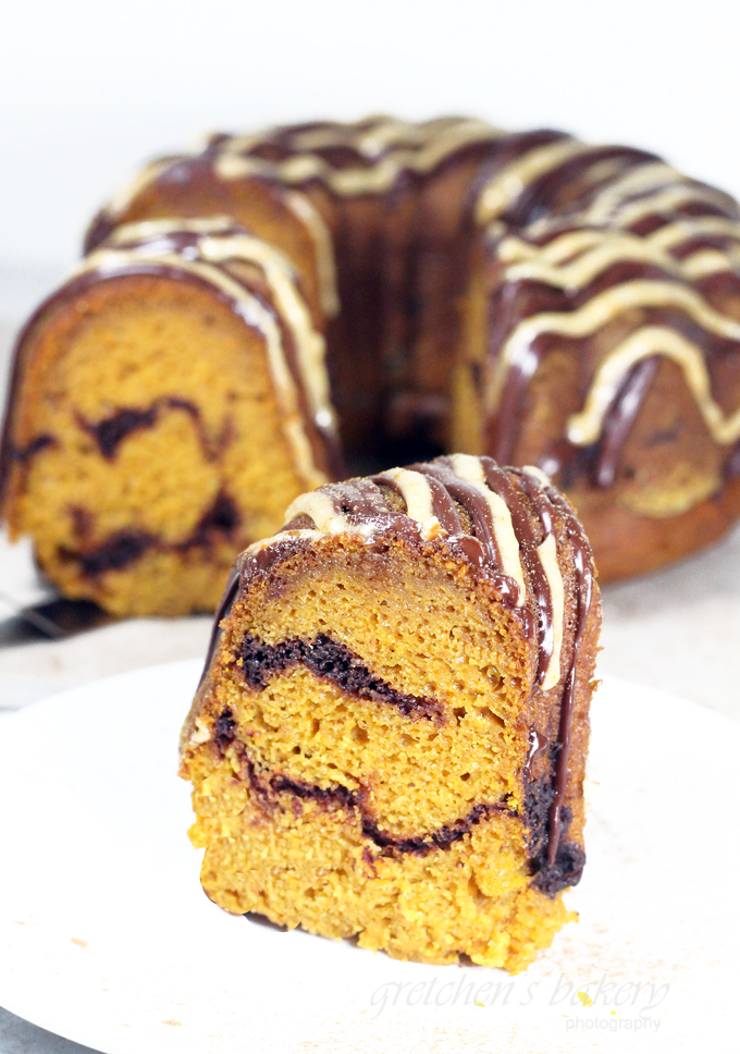 Chocolate Pumpkin Marble Cake