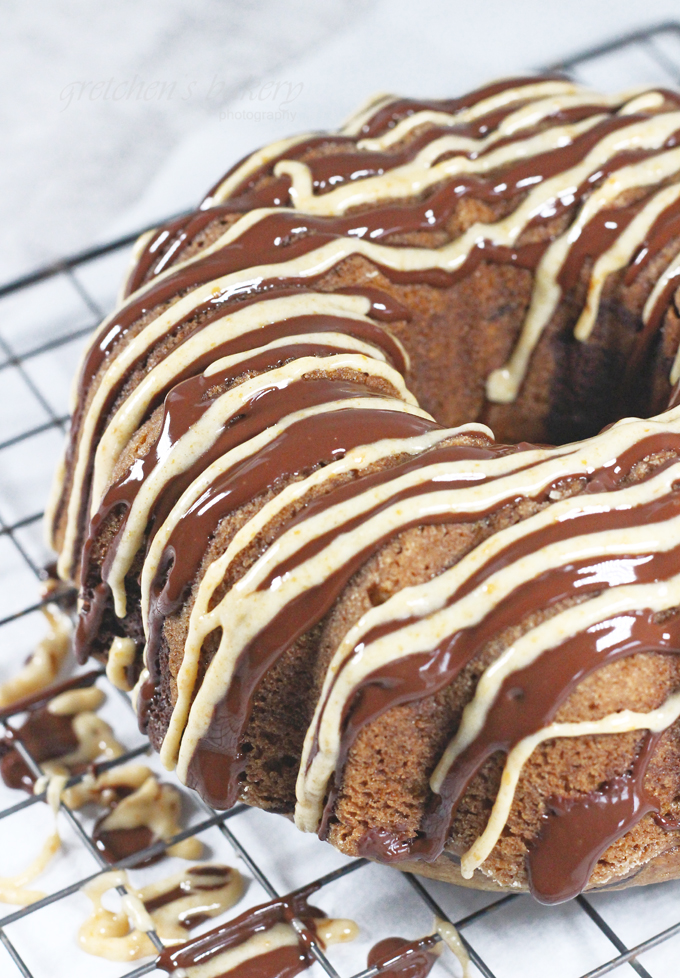 Chocolate Pumpkin Marble Cake