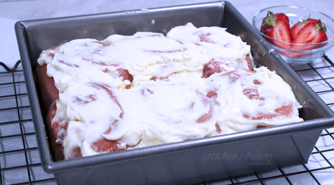 Strawberry Cheesecake Cinnamon Buns