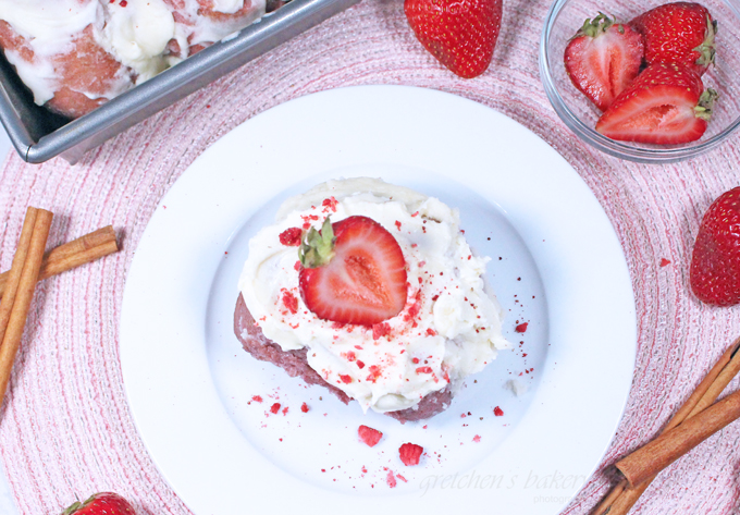 Strawberry Cheesecake Cinnamon Buns