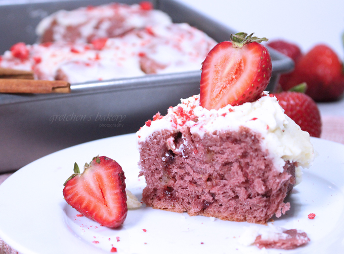 Strawberry Cheesecake Cinnamon Buns