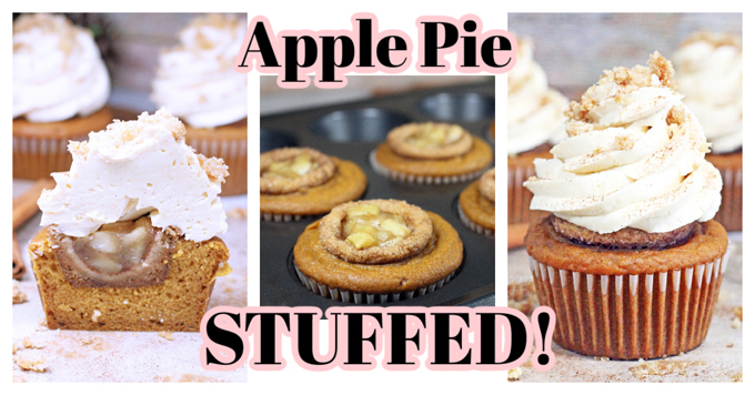 Apple Pie Stuffed Pumpkin Cupcake