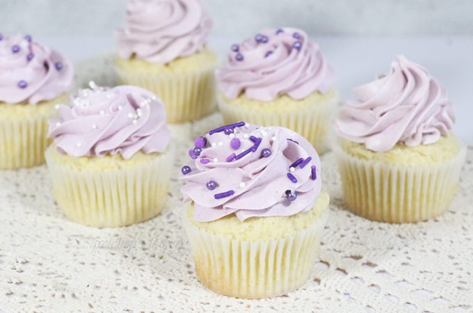 Lemon Ricotta Cupcakes with Lavender Frosting