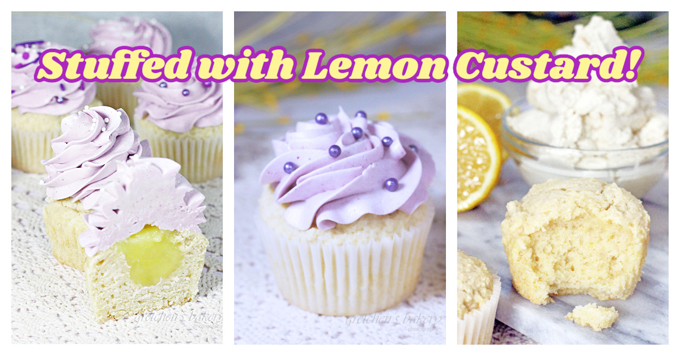 Lemon Ricotta Cupcakes with Lavender Frosting