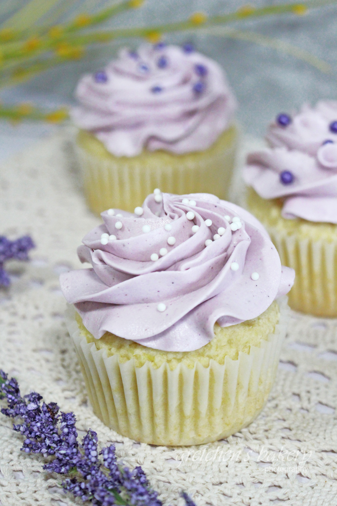 Lemon Ricotta Cupcakes with Lavender Frosting