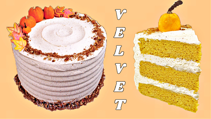 Pumpkin Velvet Cake with Pumpkin Spice Buttercream