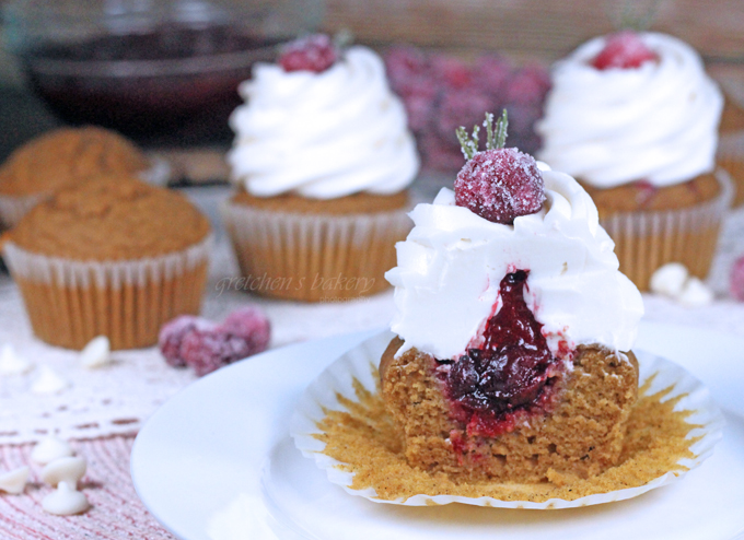 White Chocolate Cranberry Pumpkin Cupcakes