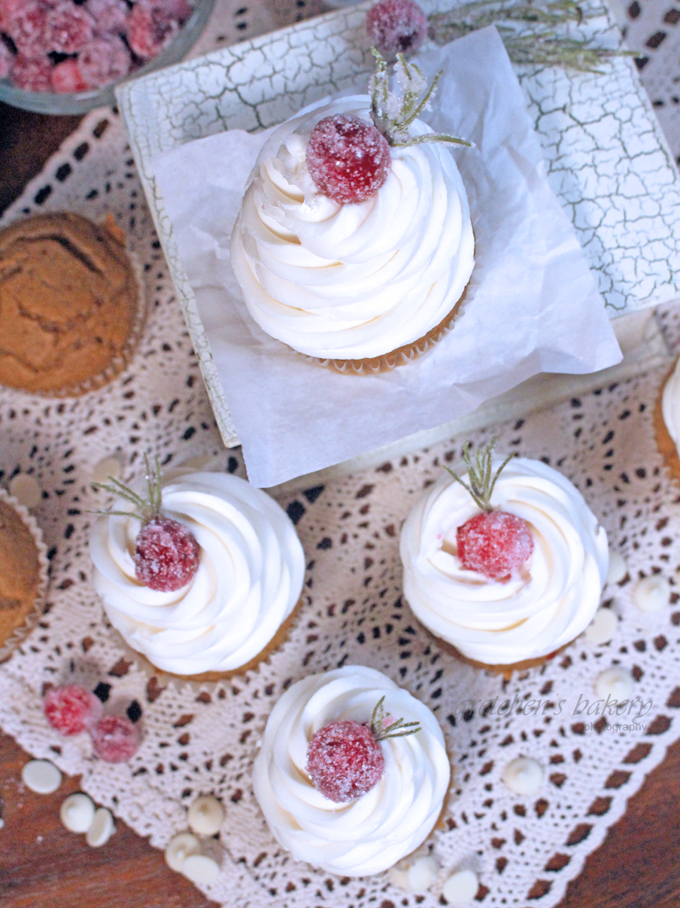 White Chocolate Cranberry Pumpkin Cupcakes