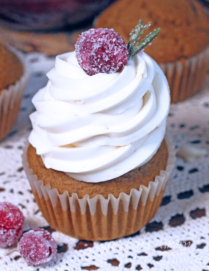 White Chocolate Cranberry Pumpkin Cupcakes