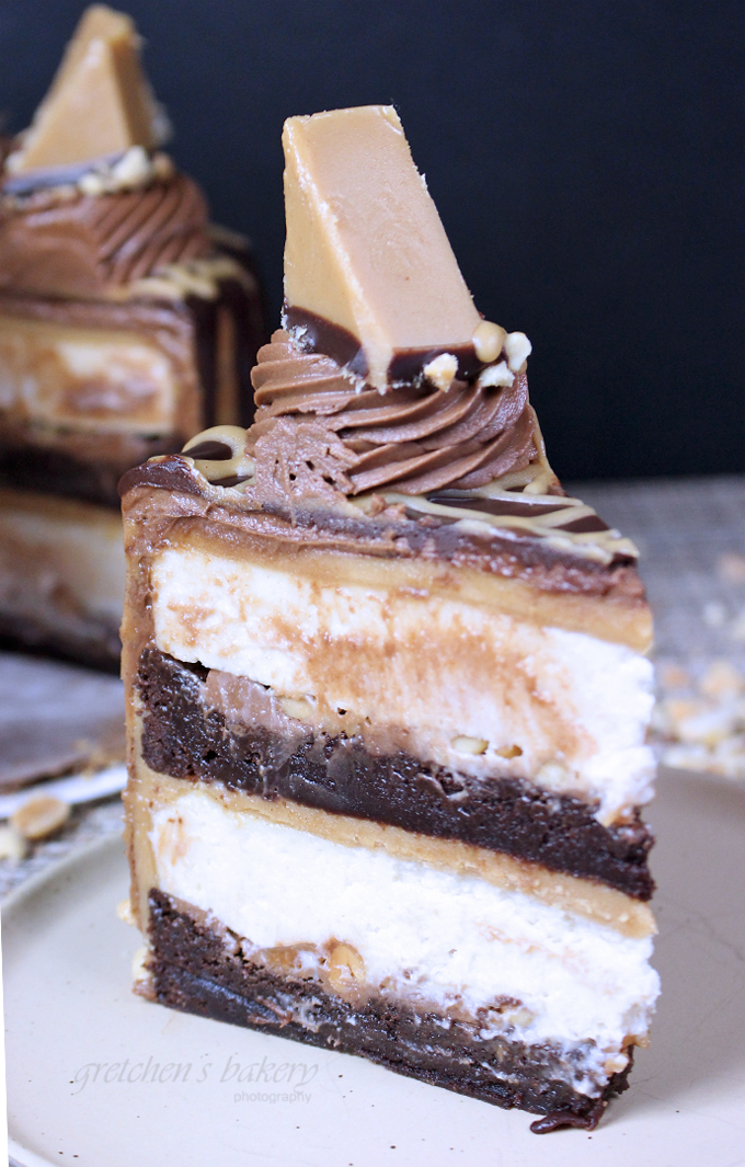 Death by Peanut Butter Fudge Brownie Cheesecake ~ Vegan