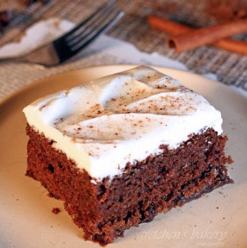 Wacky Gingerbread Cake with cream cheese icing