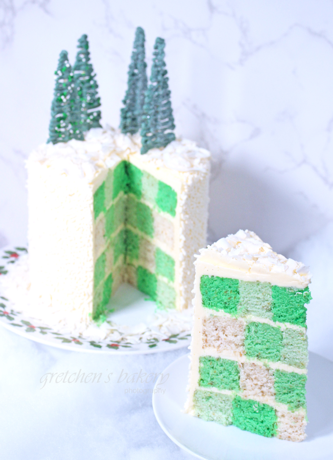 Winter Wonderland Checkerboard Cake