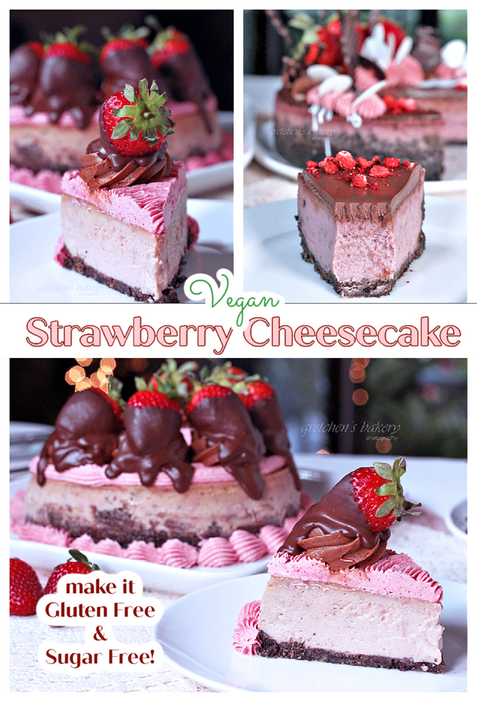 vegan strawberry cheesecake