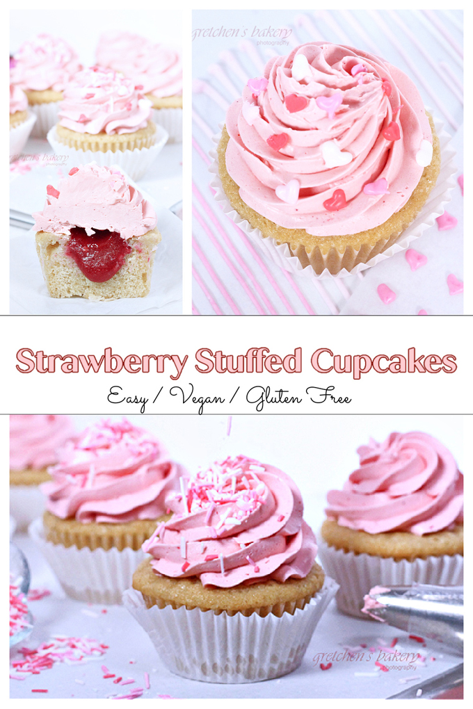 Strawberry Stuffed Cupcakes