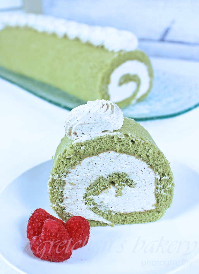 Matcha Cake with Chai Spiced Whipped Cream