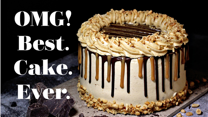 Snickers Cake ~Vegan