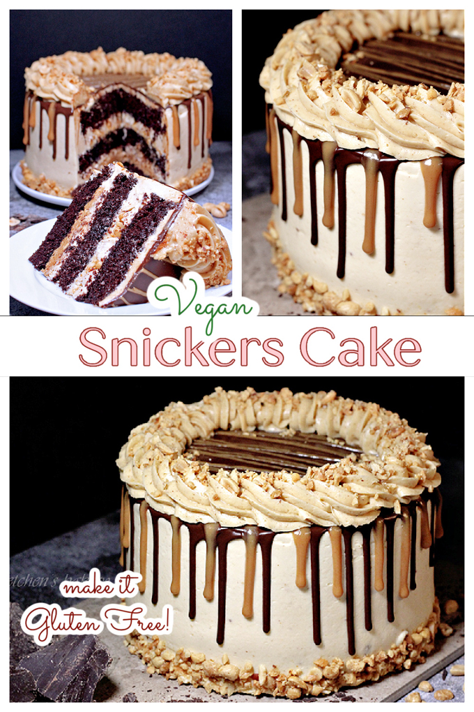 vegan snickers cake